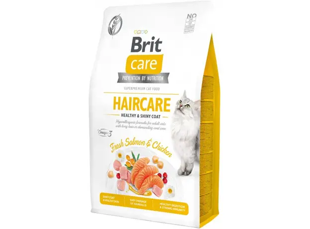 Brit Care Cat GF Haircare Healthy & Shiny Coat 7 кг 8595602540877 