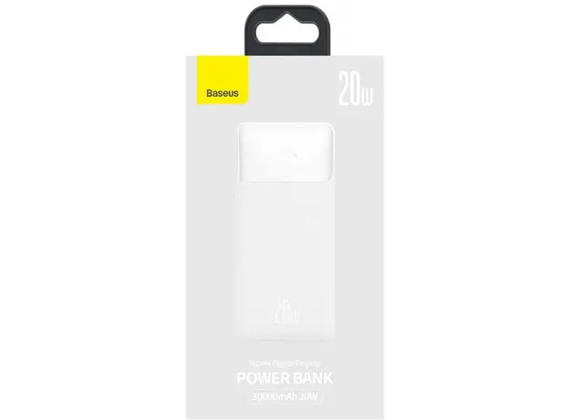 Повербанк Baseus Bipow Digital Display Overseas 20W 30000mAh White (PPBD050402) - изображение 10