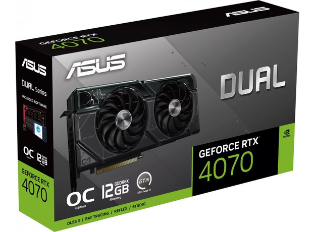 Відеокарта ASUS PCI-Ex GeForce RTX 4070 DUAL OC 12GB GDDR6X (192bit) (2520/21000) (1 x HDMI, 3 x DisplayPort) (DUAL-RTX4070-O12G) - зображення 13 Відеокарта ASUS PCI-Ex GeForce RTX 4070 DUAL OC 12GB GDDR6X (192bit) (2520/21000) (1 x HDMI, 3 x DisplayPort) (DUAL-RTX4070-O12G) - зображення 13