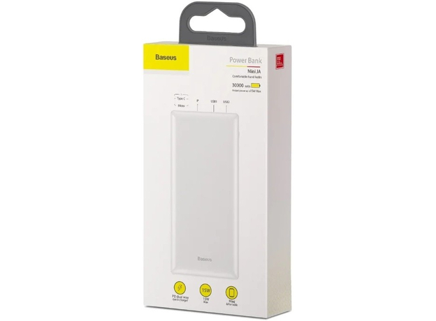 BASEUS Mini JA 30000 White PPJAN-C02 - изображение 5 BASEUS Mini JA 30000 White PPJAN-C02 - изображение 5