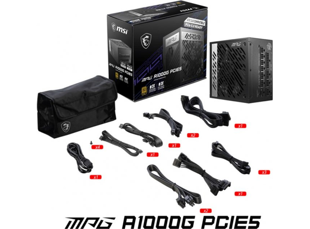 Блок питания MSI MPG A1000G PCIE5 1000W 80 Plus Gold - изображение 6 Блок питания MSI MPG A1000G PCIE5 1000W 80 Plus Gold - изображение 6