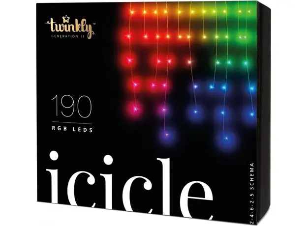 Светодиодная Smart LED гирлянда Twinkly Icicle RGB 190 