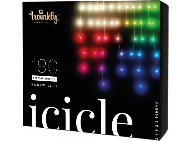 Светодиодная Smart LED гирлянда Twinkly Icicle RGBW 190 