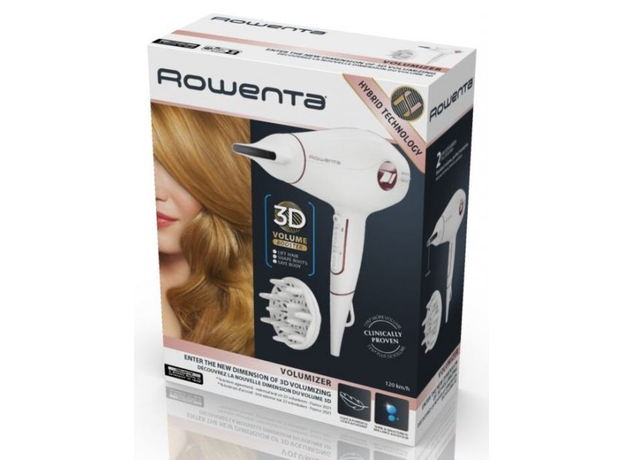Фен волос Rowenta VOLUMIZER HYBRID CV6135F0 белый - зображення 3 Фен волос Rowenta VOLUMIZER HYBRID CV6135F0 белый - зображення 3