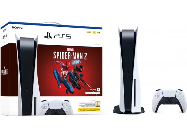 Sony PlayStation 5 Ultra HD Blu-ray + Marvel`s Spider-Man 2 Bundle 