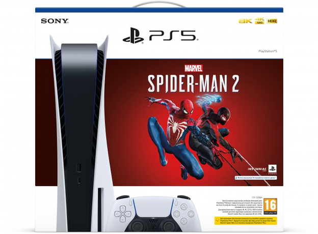 Sony PlayStation 5 Ultra HD Blu-ray + Marvel`s Spider-Man 2 Bundle - изображение 2 Sony PlayStation 5 Ultra HD Blu-ray + Marvel`s Spider-Man 2 Bundle - изображение 2