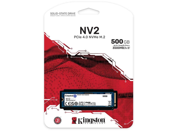 SSD Kingston NV2 500GB M.2 2280 NVMe PCIe 4.0 x4 (SNV2S/500G), Обсяг: 500 ГБ - зображення 4 SSD Kingston NV2 500GB M.2 2280 NVMe PCIe 4.0 x4 (SNV2S/500G), Обсяг: 500 ГБ - зображення 4