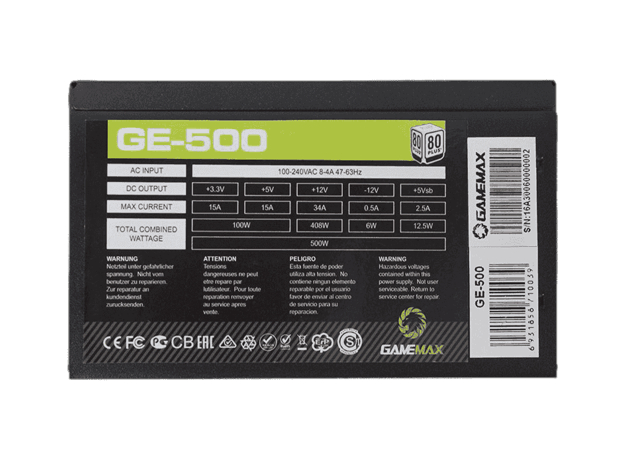 GameMax GE-500 500W - изображение 2 GameMax GE-500 500W - изображение 2