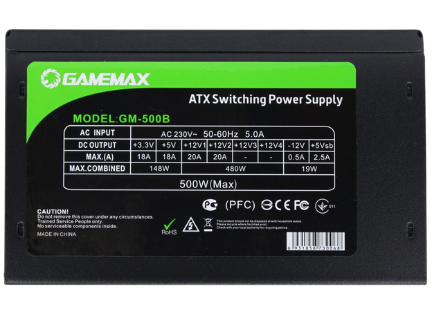 Блок питания GameMax GM-500B 500W - изображение 4 Блок питания GameMax GM-500B 500W - изображение 4