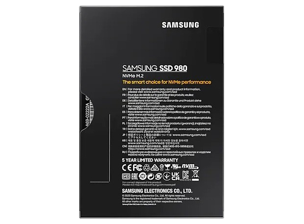 SSD Samsung 980 500GB M.2 PCIe 3.0 x4 V-NAND 3bit MLC (MZ-V8V500BW) - зображення 12 SSD Samsung 980 500GB M.2 PCIe 3.0 x4 V-NAND 3bit MLC (MZ-V8V500BW) - зображення 12