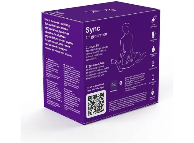 Вибратор для пар We-Vibe Sync 2 Purple с управлением через приложение, Цвет: Фиолетовый - изображение 20