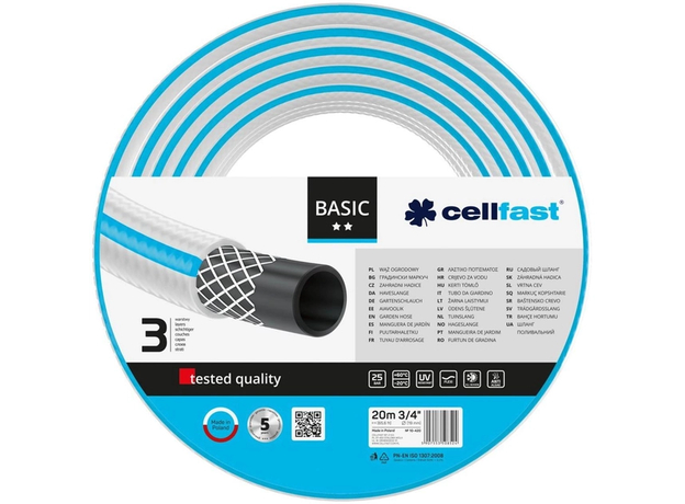 Шланг садовый Cellfast BASIC 3/4'', 20 м (10-420)  Шланг садовый Cellfast BASIC 3/4'', 20 м (10-420)