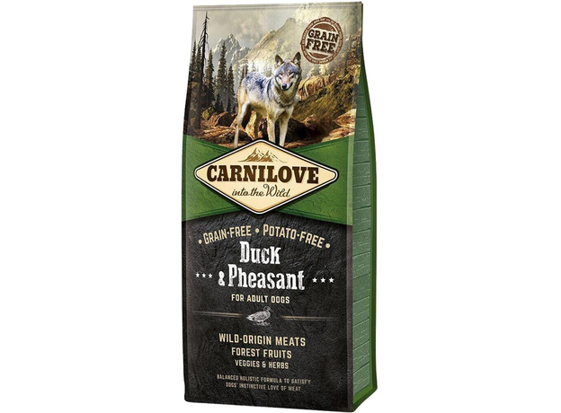 Сухой корм для взрослых собак Carnilove Duck & Pheasant 12 кг (8595602508860), Фасовка: 12 кг  Сухой корм для взрослых собак Carnilove Duck & Pheasant 12 кг (8595602508860), Фасовка: 12 кг