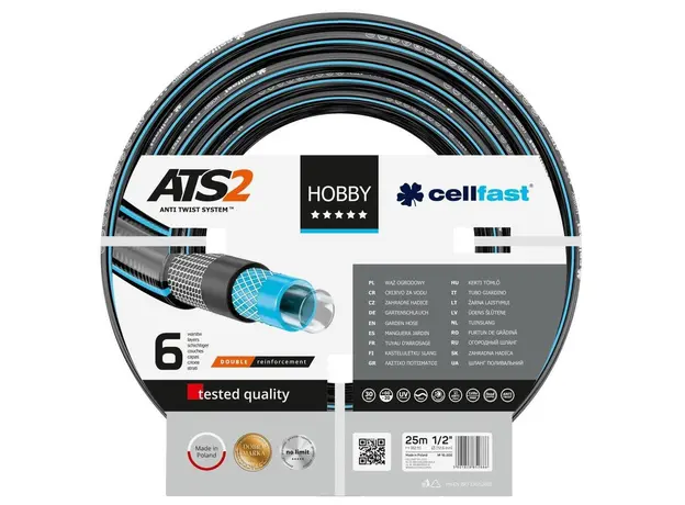 Шланг садовый Cellfast HOBBY ATS 1/2", 25 м (16-200) 