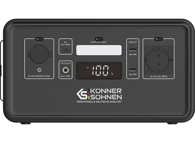 Зарядная станция Konner&Sohnen KS 300PS, Загальна вихідна потужність: 300 Вт 