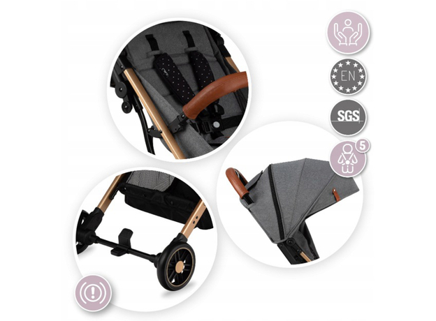 Прогулочная коляска Momi Estelle grey-gold (WOSP00018) (5900495959034) - изображение 9 Прогулочная коляска Momi Estelle grey-gold (WOSP00018) (5900495959034) - изображение 9