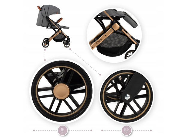 Прогулочная коляска Momi Estelle grey-gold (WOSP00018) (5900495959034) - изображение 13 Прогулочная коляска Momi Estelle grey-gold (WOSP00018) (5900495959034) - изображение 13