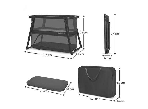 Кровать-манеж 4 в 1 Kinderkraft Sofi Plus Grey (KLSOFIPLGRY0000) - изображение 5 Кровать-манеж 4 в 1 Kinderkraft Sofi Plus Grey (KLSOFIPLGRY0000) - изображение 5