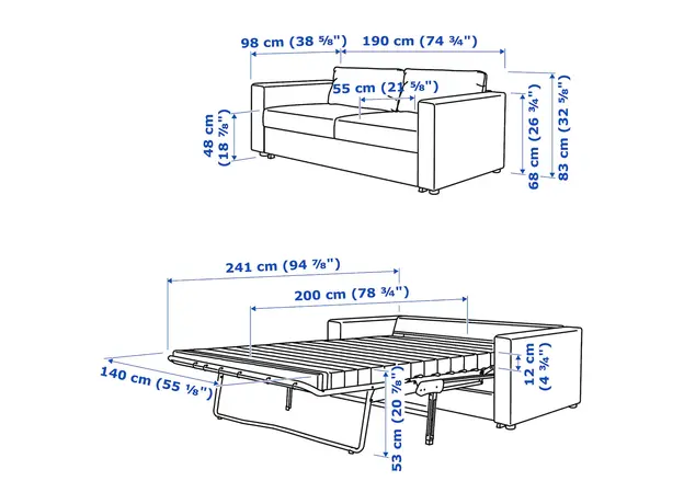 Двухместный раскладной диван ІКЕА VIMLE Gunnared (s09545271) серый - изображение 11