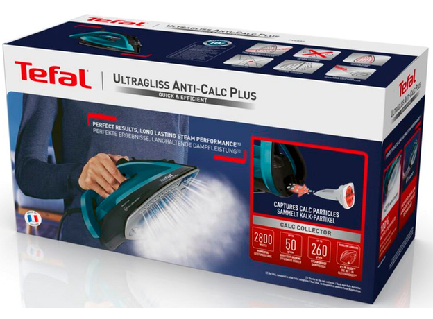 Утюг Tefal Ultragliss Anti-Calc Plus FV6832E0 (3121040077160) - изображение 10 Утюг Tefal Ultragliss Anti-Calc Plus FV6832E0 (3121040077160) - изображение 10