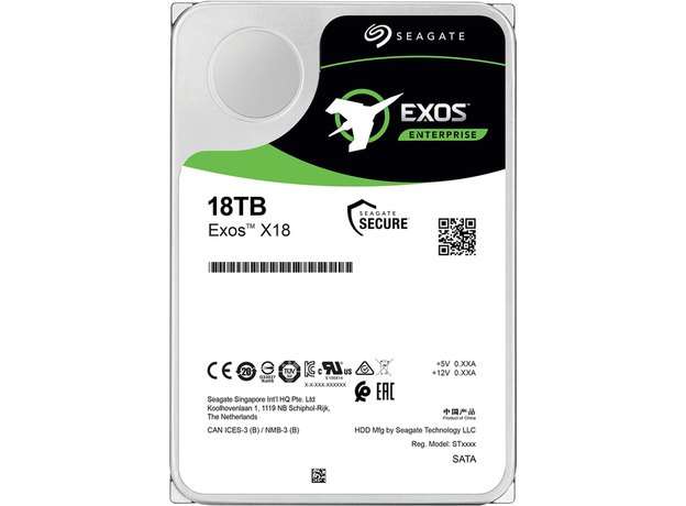 Жорсткий диск Seagate Exos X18 18TB 7200RPM 256MB Ent. (ST18000NM004J)  Жорсткий диск Seagate Exos X18 18TB 7200RPM 256MB Ent. (ST18000NM004J)