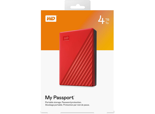 Жорсткий диск Western Digital My Passport 4TB WDBPKJ0040BRD-WESN 2.5" USB 3.0 External Red (0718037870236) - зображення 6 Жорсткий диск Western Digital My Passport 4TB WDBPKJ0040BRD-WESN 2.5" USB 3.0 External Red (0718037870236) - зображення 6