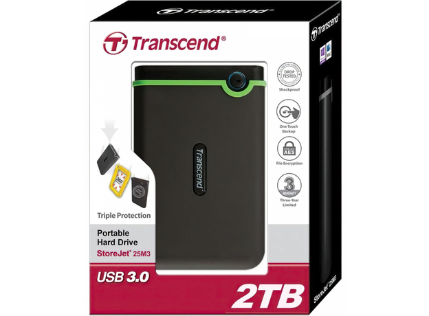 Жесткий диск Transcend StoreJet 25M3S 2TB TS2TSJ25M3S 2.5" USB 3.1 Gen 1 External Iron Gray - изображение 4 Жесткий диск Transcend StoreJet 25M3S 2TB TS2TSJ25M3S 2.5" USB 3.1 Gen 1 External Iron Gray - изображение 4