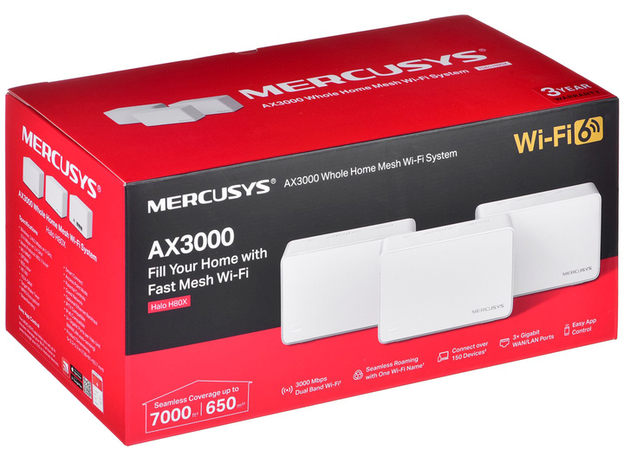 Маршрутизатор Mercusys Halo H80X 3 шт (Halo H80X(3-pack)) - зображення 6 Маршрутизатор Mercusys Halo H80X 3 шт (Halo H80X(3-pack)) - зображення 6