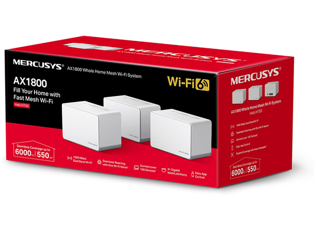 Маршрутизатор Mercusys Halo H70X (3-pack) - изображение 3 Маршрутизатор Mercusys Halo H70X (3-pack) - изображение 3