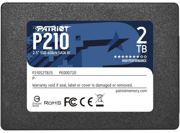 Patriot P210 2TB 2.5" SATAIII TLC (P210S2TB25)  Patriot P210 2TB 2.5" SATAIII TLC (P210S2TB25)