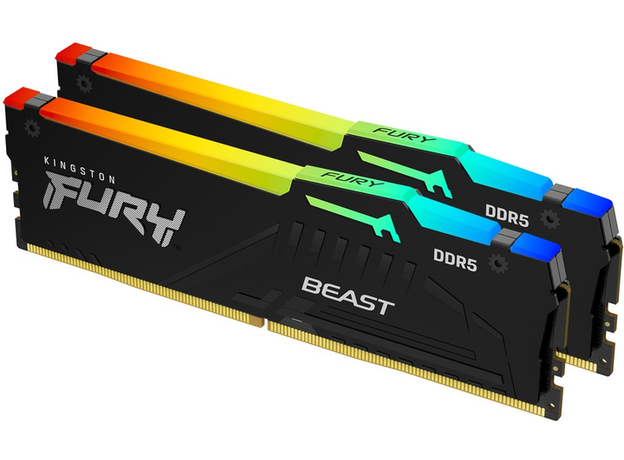 Оперативная память Kingston FURY DDR5-5600 65536MB PC5-44800 (Kit of 2x32768) Beast RGB Black (KF556C40BBAK2-64)  Оперативная память Kingston FURY DDR5-5600 65536MB PC5-44800 (Kit of 2x32768) Beast RGB Black (KF556C40BBAK2-64)
