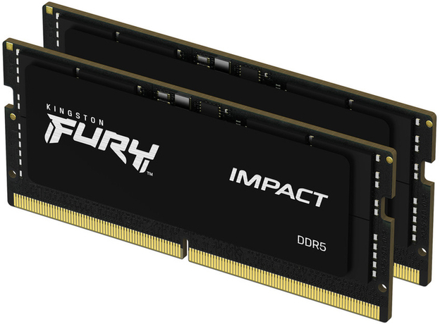 Оперативна пам'ять Kingston Fury SODIMM DDR5-5600 65536MB PC5-44800 (Kit of 2x32768) Impact 2Rx8 Black (KF556S40IBK2-64)  Оперативна пам'ять Kingston Fury SODIMM DDR5-5600 65536MB PC5-44800 (Kit of 2x32768) Impact 2Rx8 Black (KF556S40IBK2-64)
