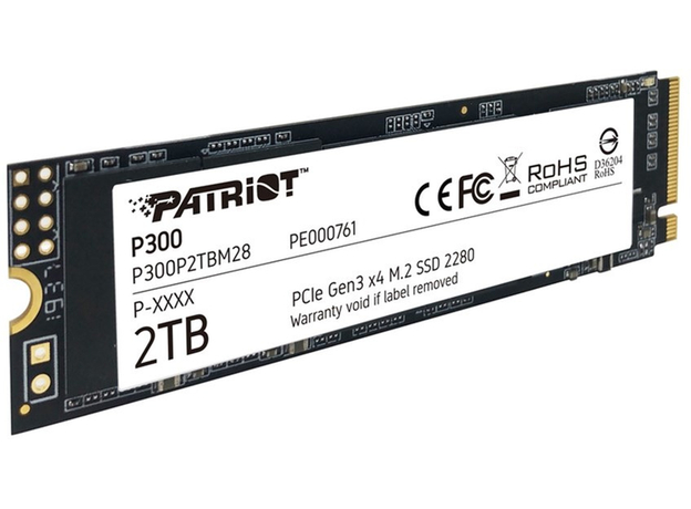 SSD накопитель Patriot Memory P300 M.2 2280 2TB (P300P2TBM28) - изображение 2 SSD накопитель Patriot Memory P300 M.2 2280 2TB (P300P2TBM28) - изображение 2