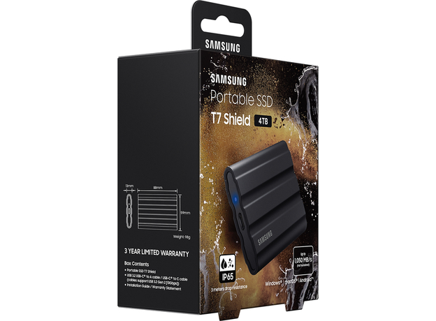 Samsung Portable SSD T7 Shield 4Tb USB 3.2 Type-C Black (MU-PE4T0S/EU) - зображення 10 Samsung Portable SSD T7 Shield 4Tb USB 3.2 Type-C Black (MU-PE4T0S/EU) - зображення 10