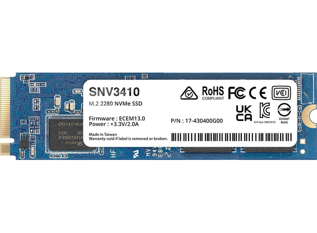 Synology SNV3410 800GB M.2 NVMe PCIe 3.0 x4 3D NAND (TLC) (SNV3410-800G)  Synology SNV3410 800GB M.2 NVMe PCIe 3.0 x4 3D NAND (TLC) (SNV3410-800G)