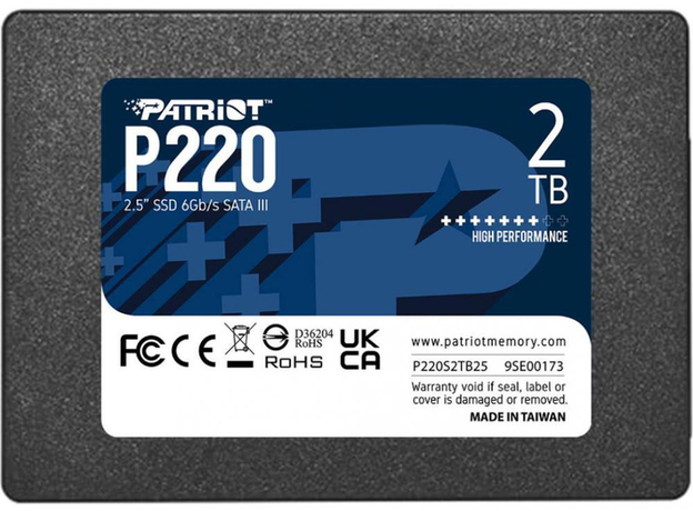 SSD диск Patriot P220 2TB 2.5" SATAIII TLC (P220S2TB25)  SSD диск Patriot P220 2TB 2.5" SATAIII TLC (P220S2TB25)