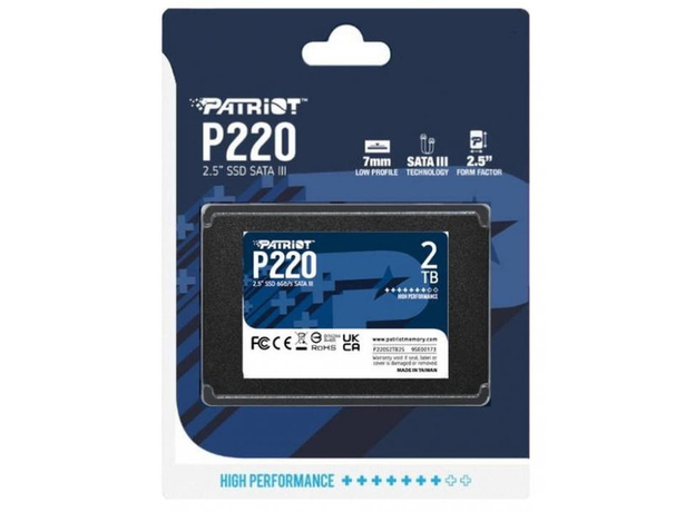 SSD диск Patriot P220 2TB 2.5" SATAIII TLC (P220S2TB25) - изображение 4 SSD диск Patriot P220 2TB 2.5" SATAIII TLC (P220S2TB25) - изображение 4