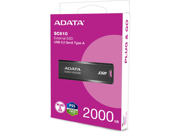SSD диск ADATA SC610 2ТБ USB 3.2 Type-A 3D NAND TLC (SC610-2000G-CBK/RD) - изображение 6 SSD диск ADATA SC610 2ТБ USB 3.2 Type-A 3D NAND TLC (SC610-2000G-CBK/RD) - изображение 6