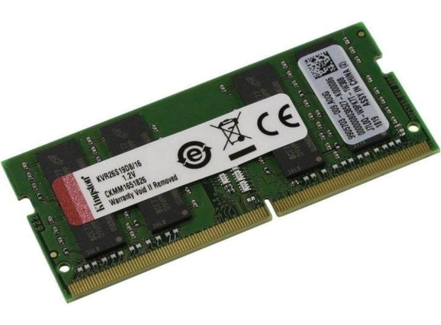 Оперативная память Kingston SODIMM DDR4-2666 16384MB PC4-21300 (KVR26S19D8/16)  Оперативная память Kingston SODIMM DDR4-2666 16384MB PC4-21300 (KVR26S19D8/16)
