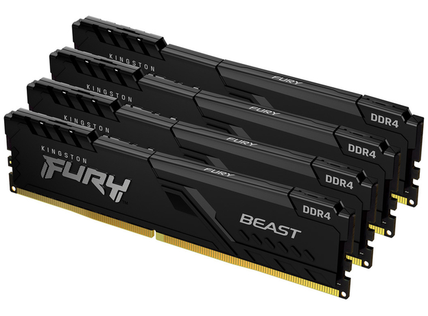 Оперативна пам'ять Kingston Fury DDR4-3200 131072 MB PC4-25600 (Kit of 4x32768) Beast Black (KF432C16BBK4/128)  Оперативна пам'ять Kingston Fury DDR4-3200 131072 MB PC4-25600 (Kit of 4x32768) Beast Black (KF432C16BBK4/128)