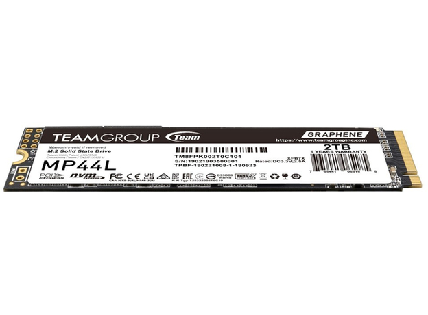 SSD диск Team Group MP44L 2TB M.2 2280 NVMe PCIe 4.0 x4 3D NAND (TLC) (TM8FPK002T0C101) - изображение 3 SSD диск Team Group MP44L 2TB M.2 2280 NVMe PCIe 4.0 x4 3D NAND (TLC) (TM8FPK002T0C101) - изображение 3