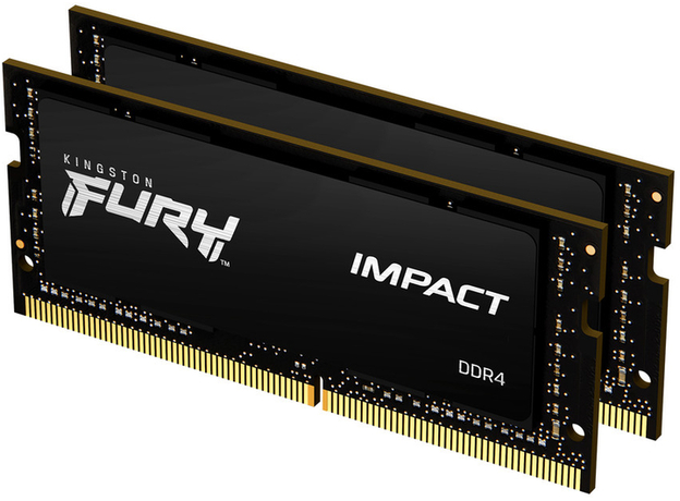 Оперативна пам'ять Kingston Fury SODIMM DDR4-2666 16384 MB PC4-21300 (Kit of 2x8192) Impact Black (KF426S15IBK2/16)  Оперативна пам'ять Kingston Fury SODIMM DDR4-2666 16384 MB PC4-21300 (Kit of 2x8192) Impact Black (KF426S15IBK2/16)
