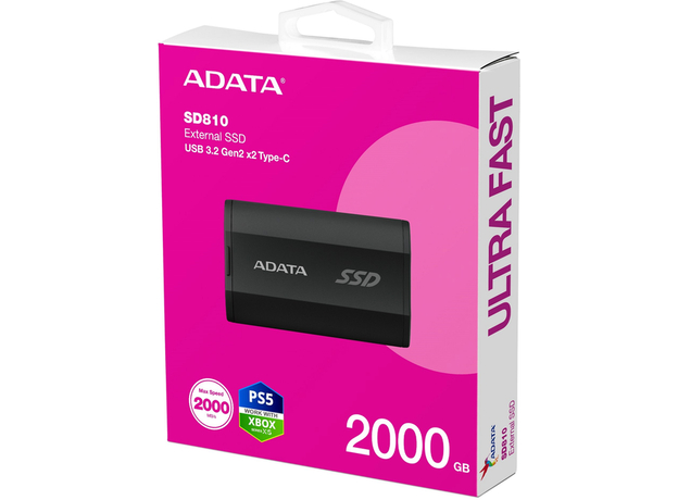 SSD диск Adata SD810 2TB 2.5" USB Type-C 3D NAND TLC Black (SD810-2000G-CBK) - зображення 6 SSD диск Adata SD810 2TB 2.5" USB Type-C 3D NAND TLC Black (SD810-2000G-CBK) - зображення 6