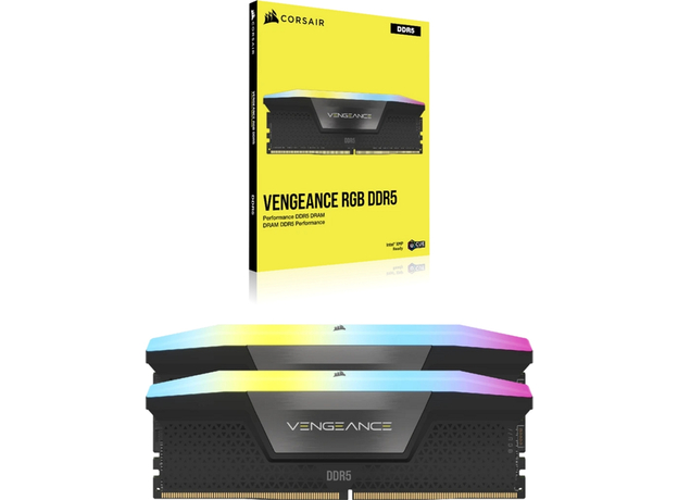 Оперативна пам'ять Corsair DDR5-6400 65536MB PC5-51200 (Kit of 2x32768) XMP 3.0 Vengeance RGB Black (CMH64GX5M2B6400C32) - зображення 2 Оперативна пам'ять Corsair DDR5-6400 65536MB PC5-51200 (Kit of 2x32768) XMP 3.0 Vengeance RGB Black (CMH64GX5M2B6400C32) - зображення 2