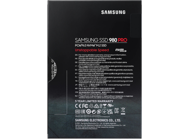 Samsung 980 Pro 2TB M.2 PCIe 4.0 x4 V-NAND 3bit MLC (MZ-V8P2T0BW) - изображение 6 Samsung 980 Pro 2TB M.2 PCIe 4.0 x4 V-NAND 3bit MLC (MZ-V8P2T0BW) - изображение 6