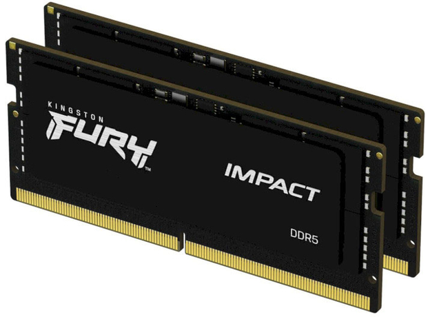 Оперативна пам'ять Kingston Fury SODIMM DDR5-6000 32768MB PC5-48000 (Kit of 2x16384MB) Impact Black (KF560S38IBK2-32)  Оперативна пам'ять Kingston Fury SODIMM DDR5-6000 32768MB PC5-48000 (Kit of 2x16384MB) Impact Black (KF560S38IBK2-32)