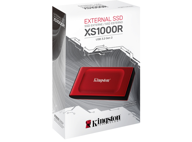 SSD Kingston XS1000 Portable 2000GB USB 3.2 Gen 2 Red (SXS1000R/2000G) - зображення 5 SSD Kingston XS1000 Portable 2000GB USB 3.2 Gen 2 Red (SXS1000R/2000G) - зображення 5