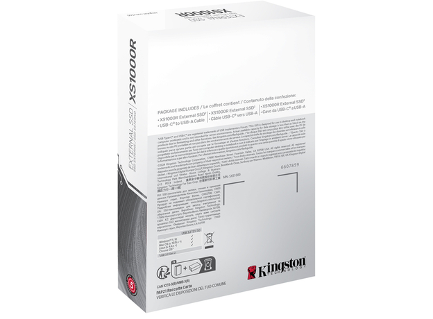 SSD Kingston XS1000 Portable 2000GB USB 3.2 Gen 2 Red (SXS1000R/2000G) - зображення 6 SSD Kingston XS1000 Portable 2000GB USB 3.2 Gen 2 Red (SXS1000R/2000G) - зображення 6