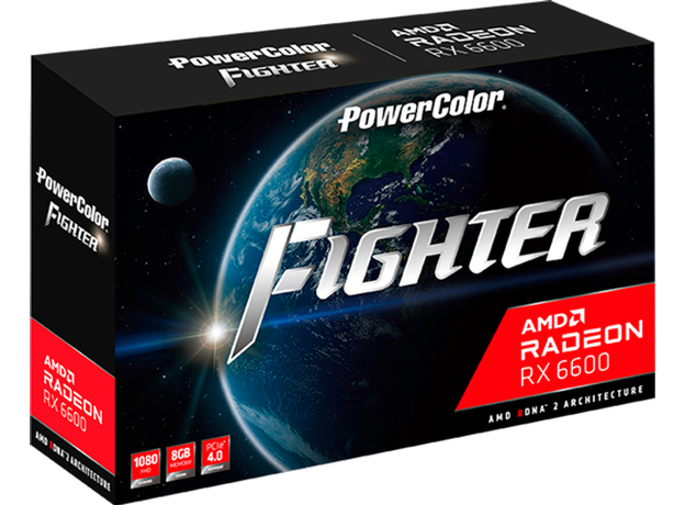 Powercolor PCI-Ex Radeon RX 6600 Fighter 8GB GDDR6 (128bit) (2044/17500) (HDMI, 3 х DisplayPort) (AXRX 6600 8GBD6-3DH) - изображение 6 Powercolor PCI-Ex Radeon RX 6600 Fighter 8GB GDDR6 (128bit) (2044/17500) (HDMI, 3 х DisplayPort) (AXRX 6600 8GBD6-3DH) - изображение 6