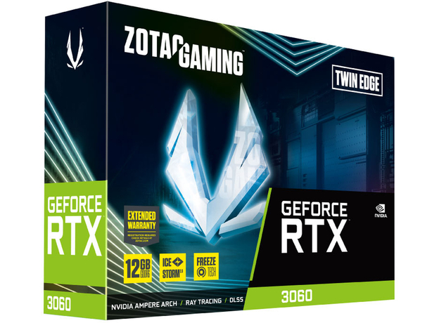 Zotac PCI-Ex GeForce RTX 3060 Twin Edge 12GB GDDR6 (192bit) (1777/15000) (1 х HDMI, 3 x DisplayPort) (ZT-A30600E-10M) - зображення 6